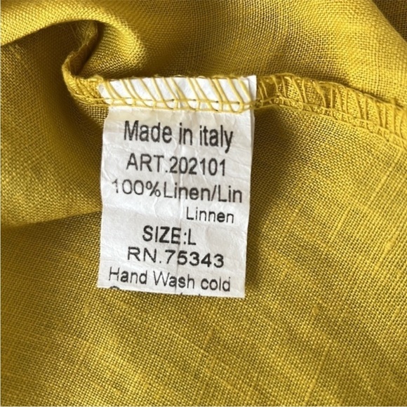 Lungo L'arno Yellow White Stripe Linen
Tunic Top - Picture 6 of 11